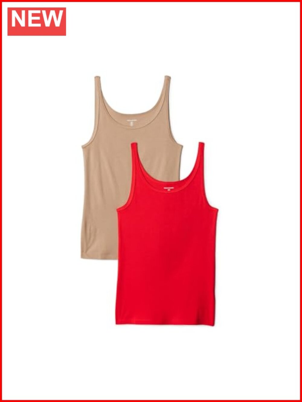 Women's Slim Fit Thin Strap Ribbed Tank Top 2 Pack Layering